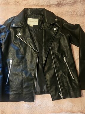 Madden Girl Black Faux Leather Moto Jacket